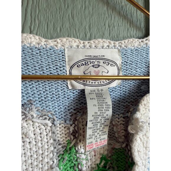 Rare Vintage 1993 Eagle's Eye Easter Spring Embroidered Cardigan, Small - Picture 9 of 9